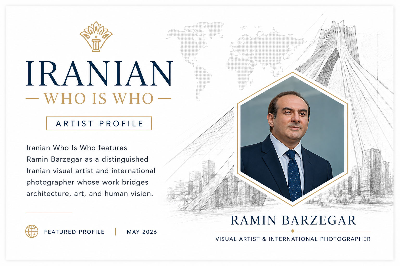 Iranian Who Is Who artist profile featuring Ramin Barzegar